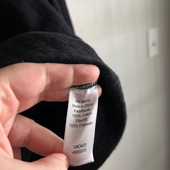 Coldwater Creek Black Quilted Jacket M Button Front Cotton Blend - Picture 4 of 5